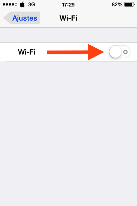 Deshabilita Wifi del iPhone e iPad