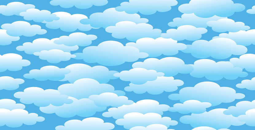 Vector seamless pattern with a lot of clouds.